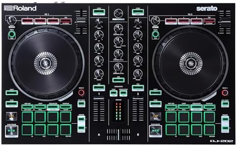 Roland DJ-202 Compact DJ Controller | A two-channel, four-deck controller that's powered via USB : Musical Instruments