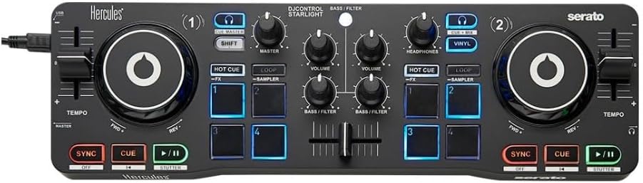 Hercules DJControl Starlight compact DJ controller with light show